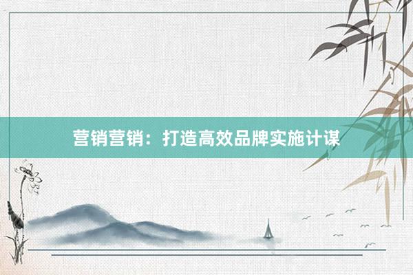 营销营销:打造高效品牌实施计谋