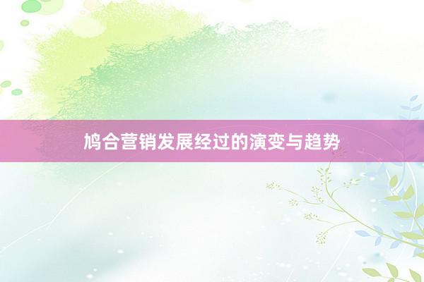 鸠合营销发展经过的演变与趋势